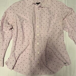 Talbots Pink Polka Dot Button Down Shirt